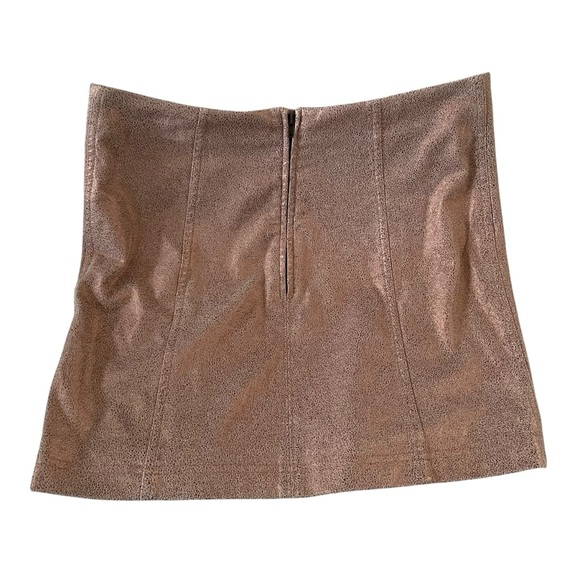 Free People Sparkly Rose Gold Mini Skirt Size 12 - Picture 3 of 6